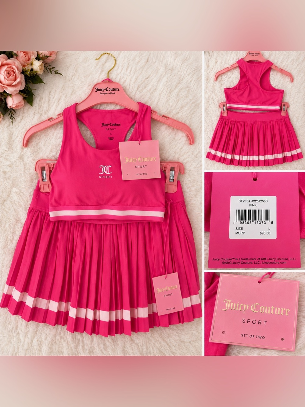 Juicy Couture Sport Pink 2-Piece Tennis Set – NWT – Size Large